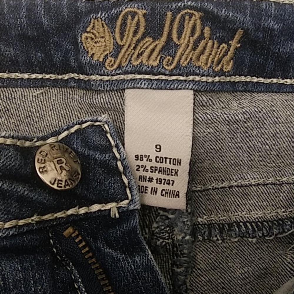 Red Rivet Jeans - Picture 2 of 3
